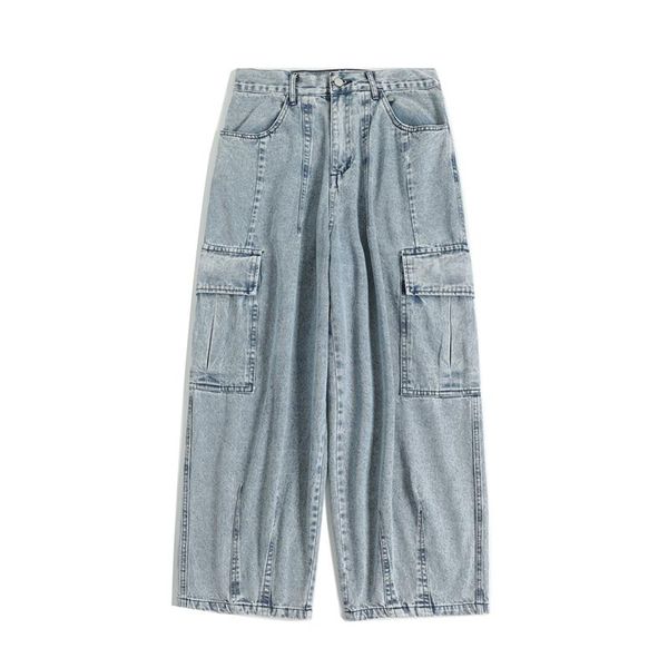 fashion korean style wide leg pants hip hop straight jeans for men streetwear black baggy kpop denim cargo, Blue
fashion korean style wide leg pants hip hop straight jeans for men streetwear black baggy kpop denim cargo, Blue