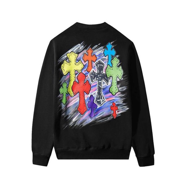 new autumn and winter fashion hand painted graffiti color cross printed plush sweater, Black
new autumn and winter fashion hand painted graffiti color cross printed plush sweater, Black