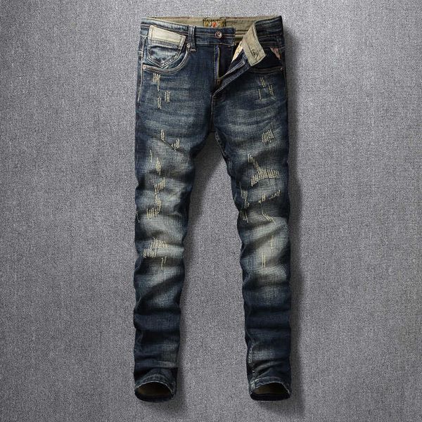 italian style fashion jeans men retro black blue slim fit ripped elastic cotton vintage designer denim pants 40tw
italian style fashion jeans men retro black blue slim fit ripped elastic cotton vintage designer denim pants 40tw