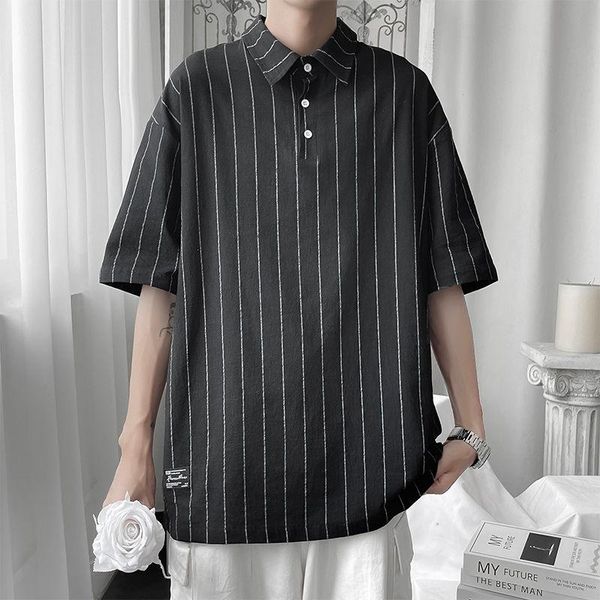 men's casual shirts summer cotton pullover shirt fashion black white men loose striped mens dress large size -5xl, White;black
men's casual shirts summer cotton pullover shirt fashion black white men loose striped mens dress large size -5xl, White;black