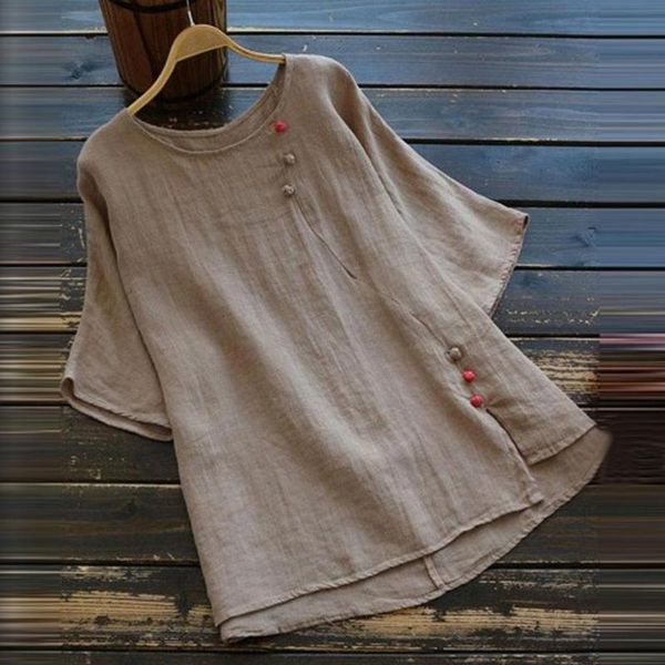 women's blouses & shirts fashionable women vintage pure color plus size o-neck short sleeve loose linen shirt harajuku pullover blouse, White
women's blouses & shirts fashionable women vintage pure color plus size o-neck short sleeve loose linen shirt harajuku pullover blouse, White