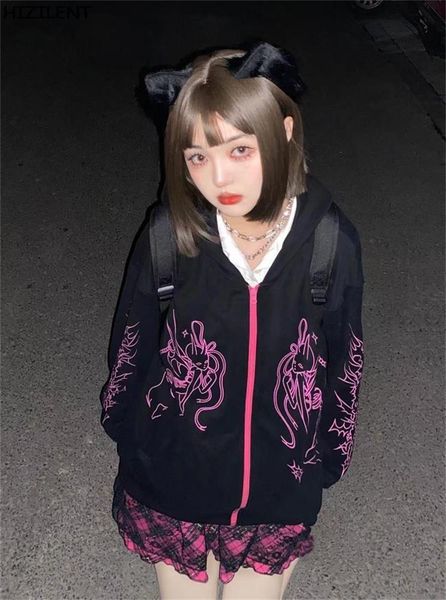 women's hoodies & sweatshirts vintage anime angel print oversize hooded women jacket long sleeve pocket autumn streetwear emo coat y2k, Black
women's hoodies & sweatshirts vintage anime angel print oversize hooded women jacket long sleeve pocket autumn streetwear emo coat y2k, Black