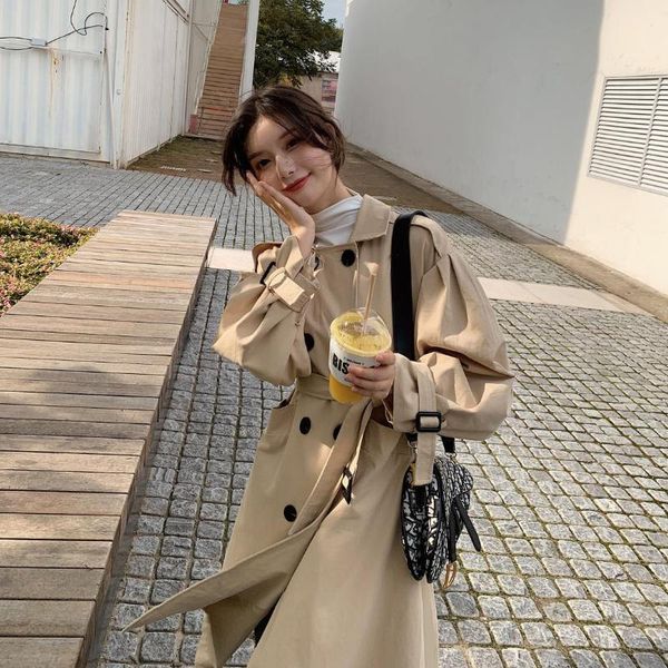 women's trench coats fashion 2021 fall /autumn casual double breasted simple classic long coat with belt chic female windbreaker, Tan;black
women's trench coats fashion 2021 fall /autumn casual double breasted simple classic long coat with belt chic female windbreaker, Tan;black