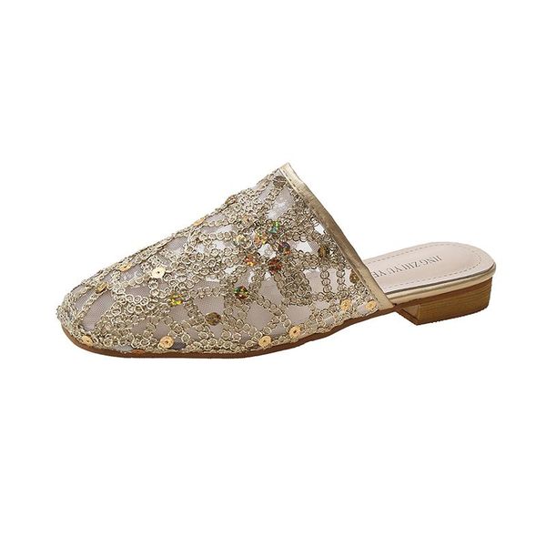 slippers summer women's mesh bling low heels half mules mujer chaussure femme shoes casual pantuflas slip ons office lady slides, Black
slippers summer women's mesh bling low heels half mules mujer chaussure femme shoes casual pantuflas slip ons office lady slides, Black