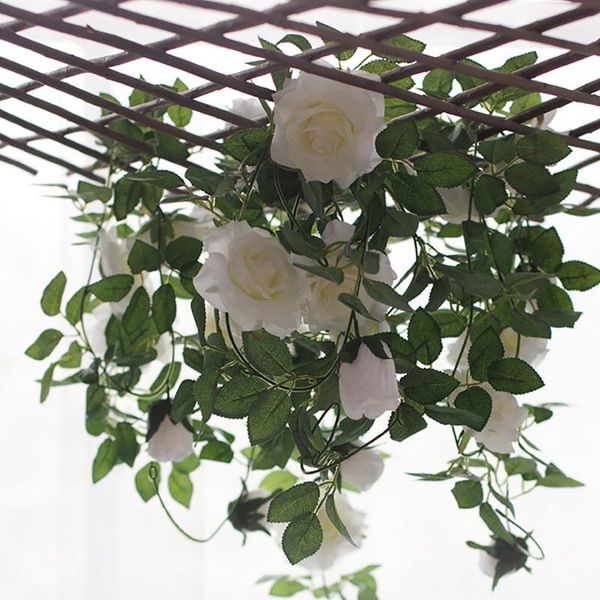 2pcs 2m artificial rose flower ivy vine wedding decor real touch silk flowers string with leaves for home hanging garland decorative & wreat
2pcs 2m artificial rose flower ivy vine wedding decor real touch silk flowers string with leaves for home hanging garland decorative & wreat