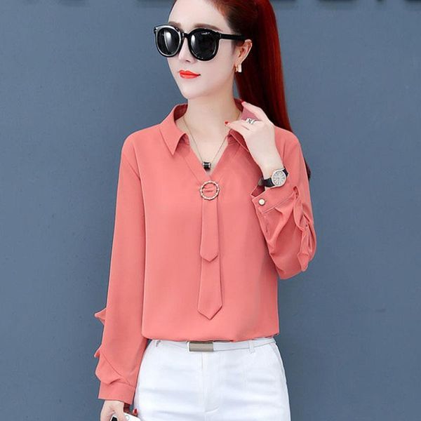 women spring shirt summer style chiffon blouses shirts lady casual long sleeve turn down collar blusas df2998, White
women spring shirt summer style chiffon blouses shirts lady casual long sleeve turn down collar blusas df2998, White