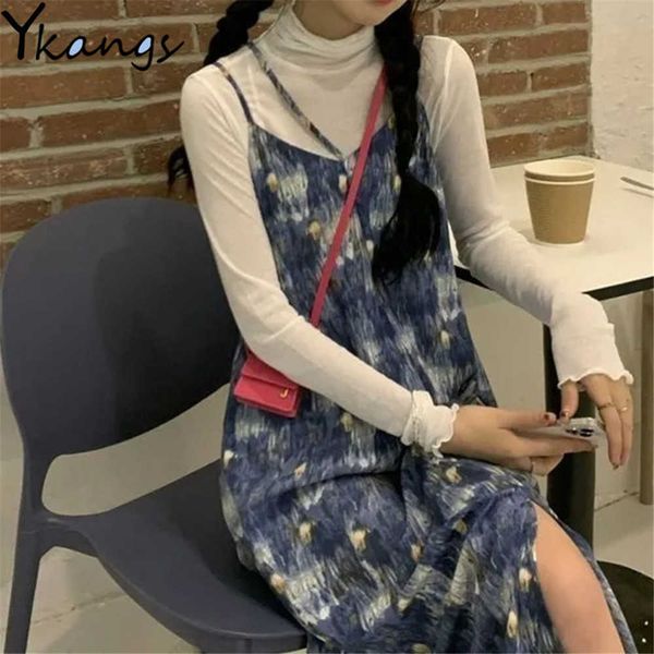 vintage oil painting blue spaghetti strap summer dress v neck split long midi cami tube dress fashion designer clothes 210619, Black;gray
vintage oil painting blue spaghetti strap summer dress v neck split long midi cami tube dress fashion designer clothes 210619, Black;gray