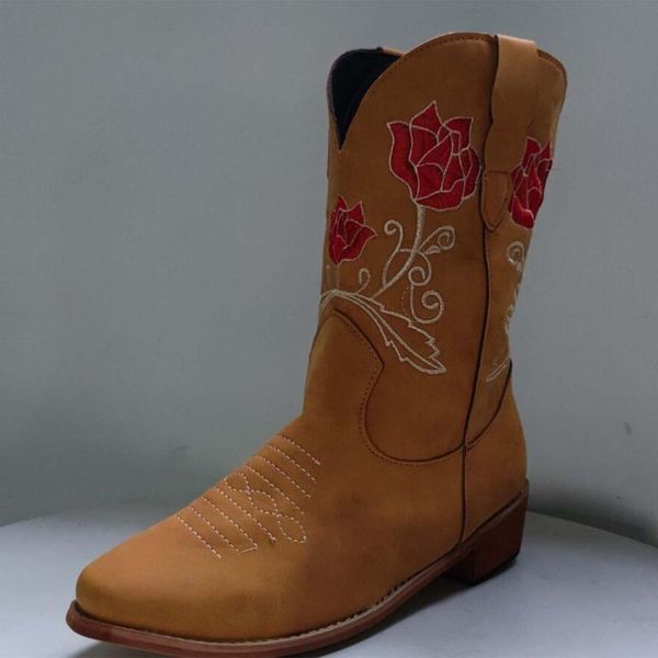 boots women's knight thick heel mid-tube vintage flower embroidered western sleeve round head middle tube, Black
boots women's knight thick heel mid-tube vintage flower embroidered western sleeve round head middle tube, Black