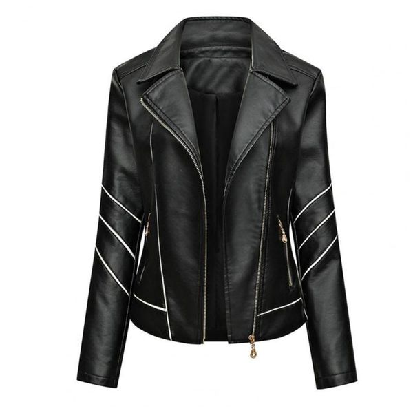 women's jackets women jacket solid color faux leather windproof slim lady coat streetwear all match for motorcycle riding, Black;brown
women's jackets women jacket solid color faux leather windproof slim lady coat streetwear all match for motorcycle riding, Black;brown