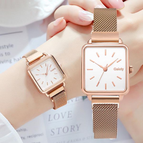 wristwatches gaiety brand women watches fashion square ladies quartz watch bracelet solid dial simple rose gold mesh luxury, Slivery;brown
wristwatches gaiety brand women watches fashion square ladies quartz watch bracelet solid dial simple rose gold mesh luxury, Slivery;brown