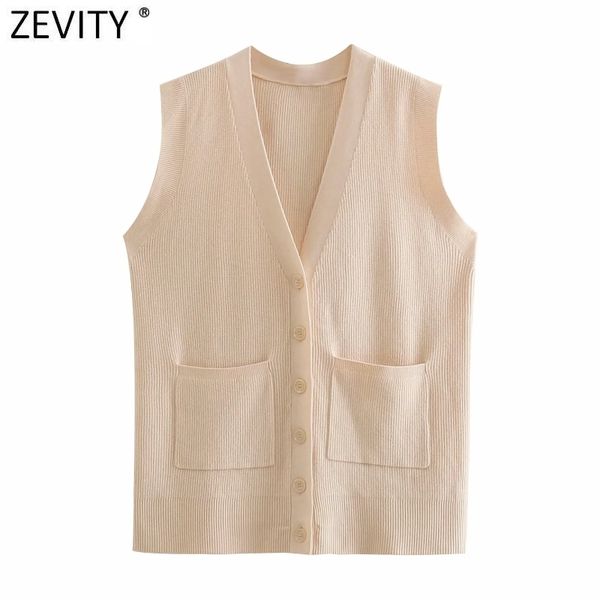 zevity women fashion solid color pockets patch rib knitting sweater female sleeveless casual vest chic cardigans sw716 210419, Black;white
zevity women fashion solid color pockets patch rib knitting sweater female sleeveless casual vest chic cardigans sw716 210419, Black;white