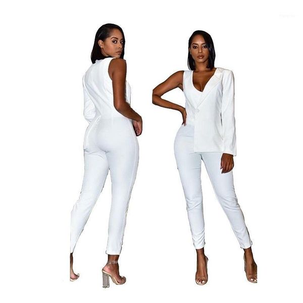 women's jumpsuits & rompers 2021 fashion sense asymmetrical sleeve white lady high street brand style chic slim catsuits, Black;white
women's jumpsuits & rompers 2021 fashion sense asymmetrical sleeve white lady high street brand style chic slim catsuits, Black;white