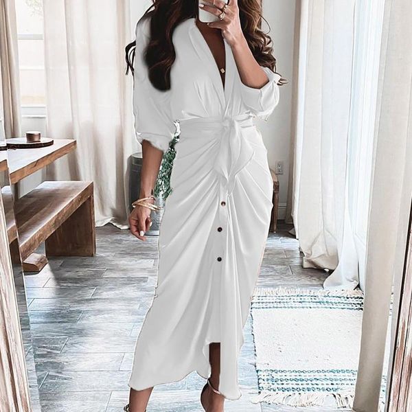 casual dresses 2021 summer fashion v-neck button print cardigan belt robe femme elegant temperament loose long sleeve maxi shirt dress, Black;gray
casual dresses 2021 summer fashion v-neck button print cardigan belt robe femme elegant temperament loose long sleeve maxi shirt dress, Black;gray
