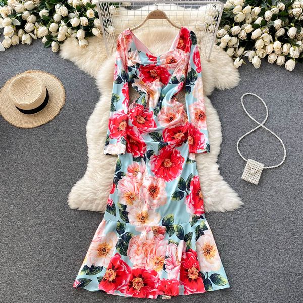 bohemian women floral print long dress women v-neck long sleeve high waist mermaid vestidos female spring autumn 2021 new, Black;gray
bohemian women floral print long dress women v-neck long sleeve high waist mermaid vestidos female spring autumn 2021 new, Black;gray