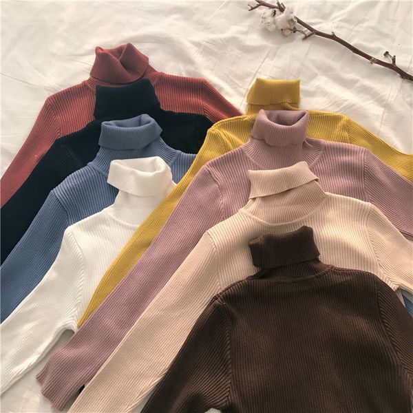 autumn winter women knitted turtleneck sweater casual soft jumper badycon fashion slim femme elasticity pullovers skinny 210417, White;black
autumn winter women knitted turtleneck sweater casual soft jumper badycon fashion slim femme elasticity pullovers skinny 210417, White;black