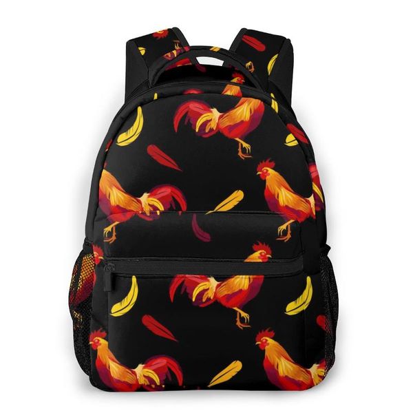 backpack casual travel bag red rooster print black school fashion shoulder for teenage girl bagpack
backpack casual travel bag red rooster print black school fashion shoulder for teenage girl bagpack