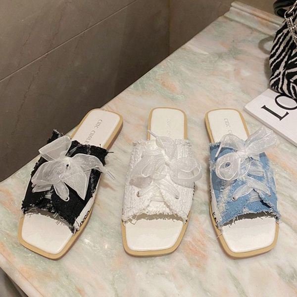 slippers 2021 trendy riband denim women sandals flat summer jeans shoes woman flip flops square toe slides cordones zapatillas, Black
slippers 2021 trendy riband denim women sandals flat summer jeans shoes woman flip flops square toe slides cordones zapatillas, Black