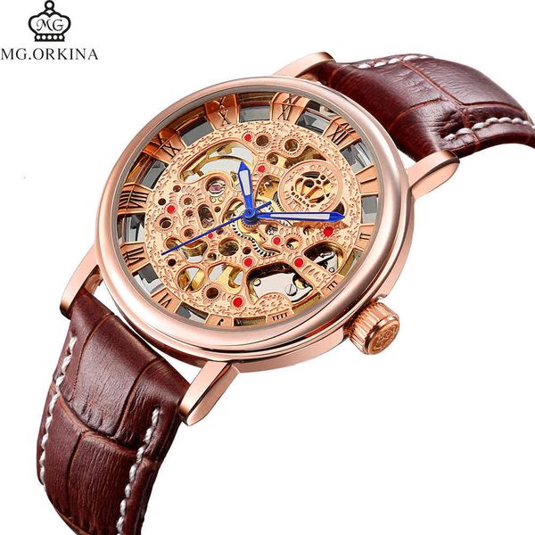 2019 new orkina oujina manual mechanical watch double sided hollow transparent men's and wo watch, Slivery;brown
2019 new orkina oujina manual mechanical watch double sided hollow transparent men's and wo watch, Slivery;brown