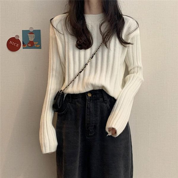 women's sweaters with a bottomed sweater inside, autumn and winter 2021 white sweater, lazy wind, long sleeved clothes, White;black
women's sweaters with a bottomed sweater inside, autumn and winter 2021 white sweater, lazy wind, long sleeved clothes, White;black