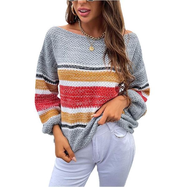 women's sweaters women casual loose rainbow striped sweater pullover autumn winter slash neck long sleeve contrast color elegant knitte, White;black
women's sweaters women casual loose rainbow striped sweater pullover autumn winter slash neck long sleeve contrast color elegant knitte, White;black