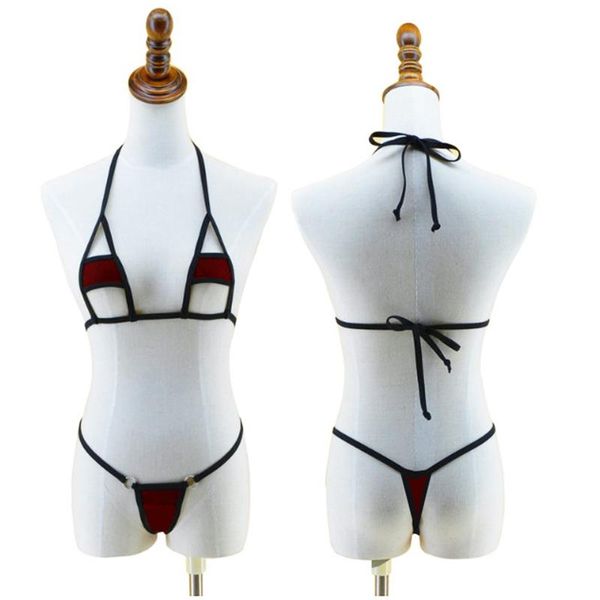 bras sets women exotic halter neck three point micro bikini extreme g-string strap t-back underwear set bra triangle hollow cup, Red;black
bras sets women exotic halter neck three point micro bikini extreme g-string strap t-back underwear set bra triangle hollow cup, Red;black