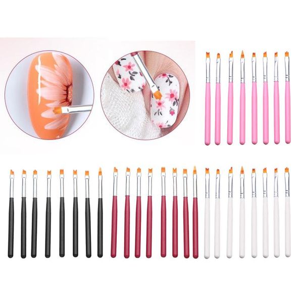 nail brushes professional salon 8pcs art brush set poly kit manicure draw lines, Yellow
nail brushes professional salon 8pcs art brush set poly kit manicure draw lines, Yellow