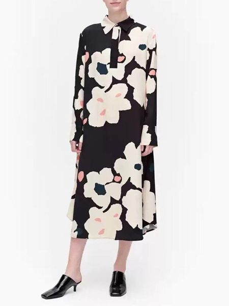 casual dresses spring summer sunflowers print midi dress long-sleeved collars shirt shopping wear, Black;gray
casual dresses spring summer sunflowers print midi dress long-sleeved collars shirt shopping wear, Black;gray