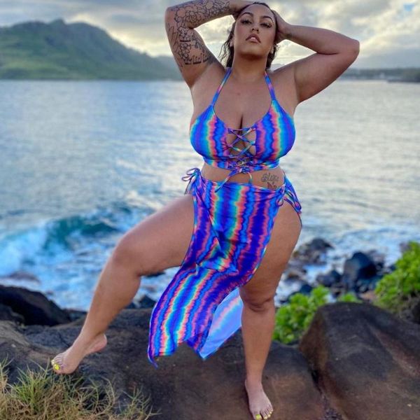 women's swimwear 2 piece set of women plus size bikini sleeveless suspender bra + semi-concealed mid-size skirt beach vacation blue, White;black
women's swimwear 2 piece set of women plus size bikini sleeveless suspender bra + semi-concealed mid-size skirt beach vacation blue, White;black