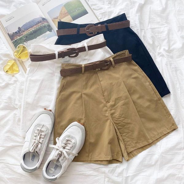 women's shorts yeeloca temperament girl drop feeling with belt summer high waist loose casual trousers korean wide leg pants, White;black
women's shorts yeeloca temperament girl drop feeling with belt summer high waist loose casual trousers korean wide leg pants, White;black