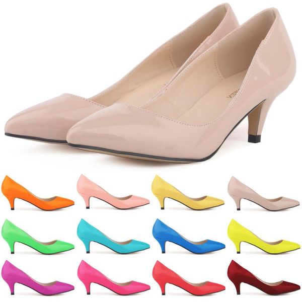 shallow single women's shoes pointed mid-heeled heel 6cm patent leather dress, Black
shallow single women's shoes pointed mid-heeled heel 6cm patent leather dress, Black