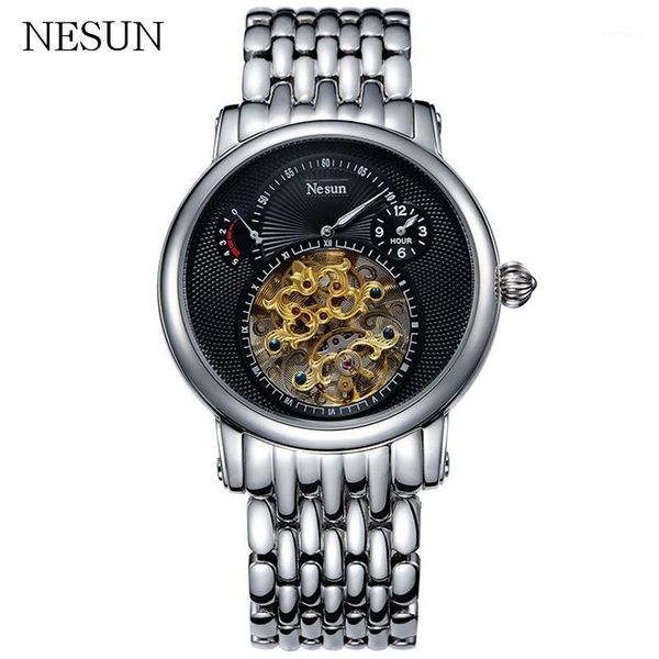 wristwatches nesun swiss men's fashion trend automatic mechanical business watch waterproof hollow tourbillon sports watches, Slivery;brown
wristwatches nesun swiss men's fashion trend automatic mechanical business watch waterproof hollow tourbillon sports watches, Slivery;brown