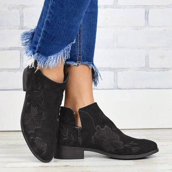 boots retro suede square women's boots, high-heeled zipper embroidered short round head simple and versatile boots#, Black
boots retro suede square women's boots, high-heeled zipper embroidered short round head simple and versatile boots#, Black