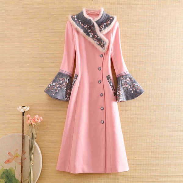 dress autumn and winter women parka outerwear rabbit hair retro embroidery elegant slim lady warm trench coat female s-xl, Black;gray
dress autumn and winter women parka outerwear rabbit hair retro embroidery elegant slim lady warm trench coat female s-xl, Black;gray