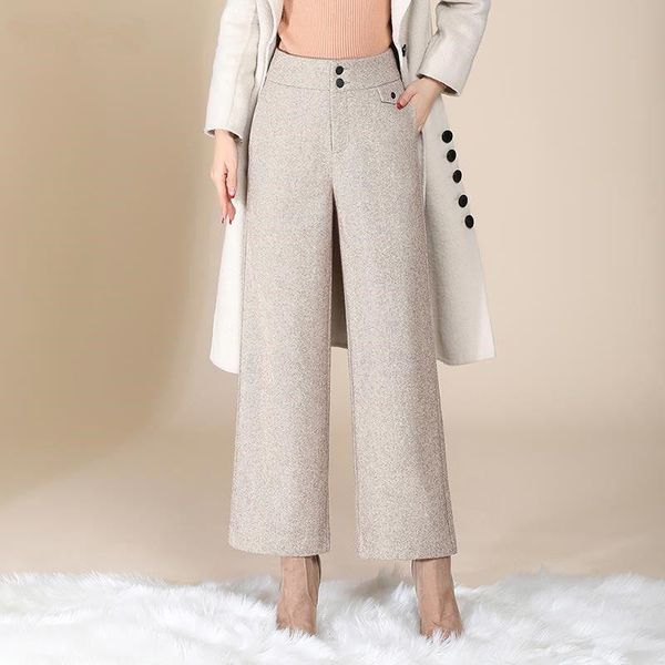 women autumn winter woolen pants female loose high waist knitted wide leg lady casual plus size straight trousers h81 women's & capris, Black;white
women autumn winter woolen pants female loose high waist knitted wide leg lady casual plus size straight trousers h81 women's & capris, Black;white