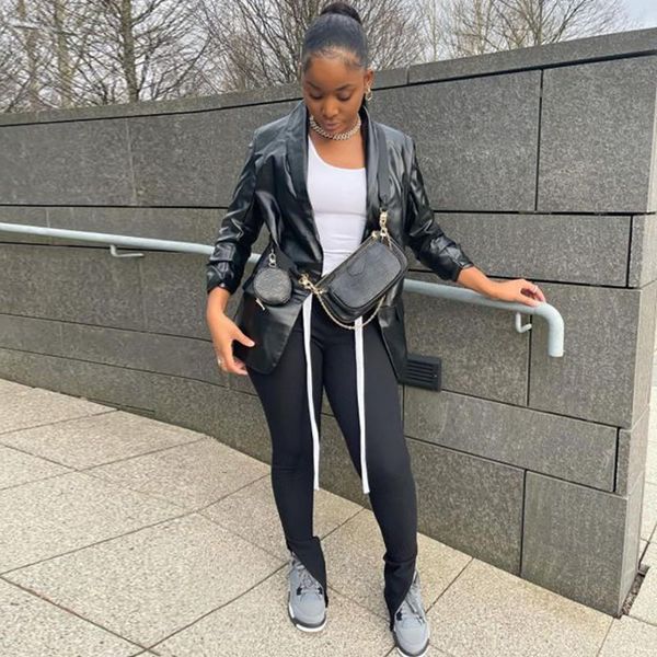 women's jackets rmsfe 2021 women long sleeve lapel fashion casual solid dark style leather coat with pocket outwear, Black;brown
women's jackets rmsfe 2021 women long sleeve lapel fashion casual solid dark style leather coat with pocket outwear, Black;brown
