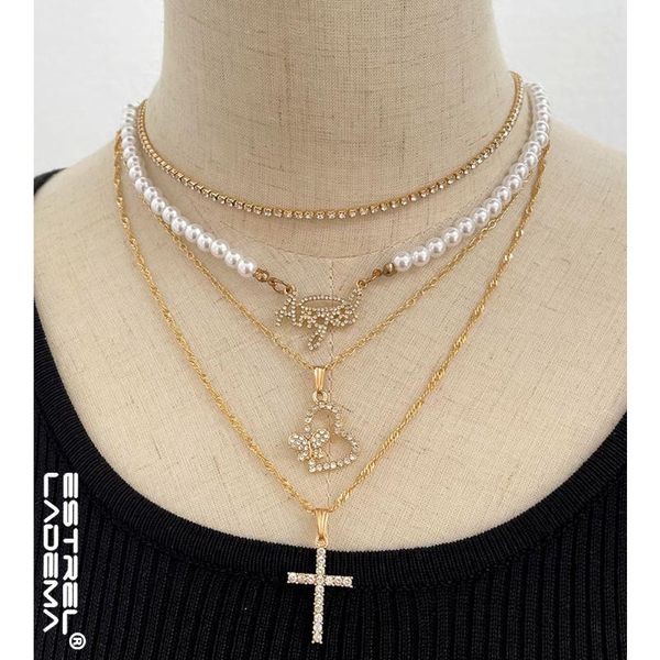 chains 2021 trendy crystal angel letter pearl beaded choker necklace for women layered cross butterfly tennis chain collar jewelry, Silver
chains 2021 trendy crystal angel letter pearl beaded choker necklace for women layered cross butterfly tennis chain collar jewelry, Silver