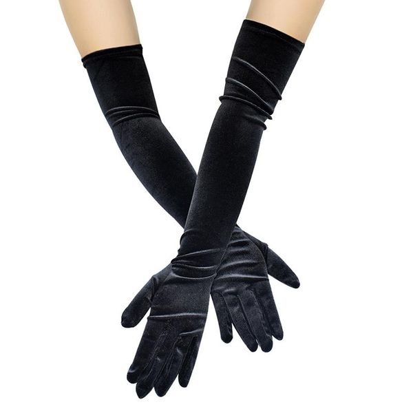 five fingers gloves women velvet long 53cm dinner dress etiquette black warm elastic driving, Blue;gray
five fingers gloves women velvet long 53cm dinner dress etiquette black warm elastic driving, Blue;gray
