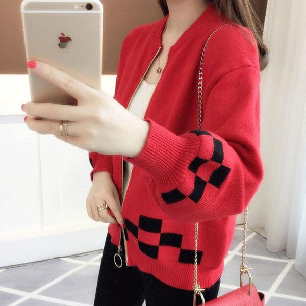 women's knits & tees 2021 women autumn vintage french style grid print short knitted sweater chic lady fashion puff sleeve zip loose ca, White
women's knits & tees 2021 women autumn vintage french style grid print short knitted sweater chic lady fashion puff sleeve zip loose ca, White