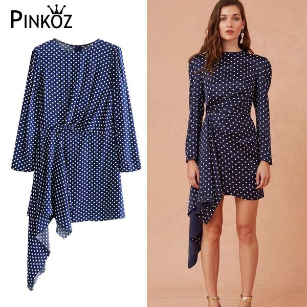 designer style navy blue asymmetrical polka dot o-neck mini dress for women long sleeve spring casual lady pencil dresses 210421, Black;gray
designer style navy blue asymmetrical polka dot o-neck mini dress for women long sleeve spring casual lady pencil dresses 210421, Black;gray