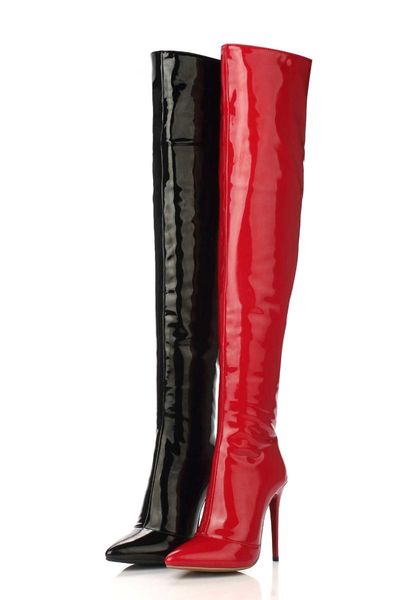 boots large boots, patent leather, thin heel, over the knee women's pointed nightclub high heels, Black
boots large boots, patent leather, thin heel, over the knee women's pointed nightclub high heels, Black