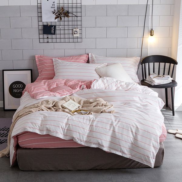 aloe cotton 4-piece small fresh stripe bedding 3-piece student dormitory sheet quilt cover
aloe cotton 4-piece small fresh stripe bedding 3-piece student dormitory sheet quilt cover