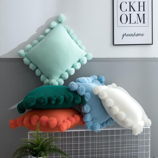 solid cushion cover white green orange blue knitted pom pillow case 45*45cm soft for sofa bed nursery room decorative cushion/decorative
solid cushion cover white green orange blue knitted pom pillow case 45*45cm soft for sofa bed nursery room decorative cushion/decorative
