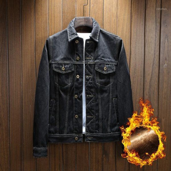men's jackets cotton denim jacket men personality handsome korean version plus velvet thickening casual trend loose solid color quality, Black;brown
men's jackets cotton denim jacket men personality handsome korean version plus velvet thickening casual trend loose solid color quality, Black;brown