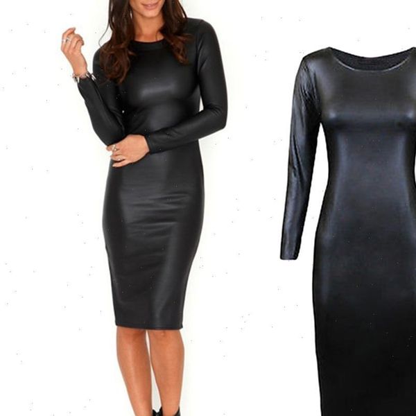 slim fit night club womens dress long sleeve crew neck faux leather bodycon comfortable midi, Black;gray
slim fit night club womens dress long sleeve crew neck faux leather bodycon comfortable midi, Black;gray