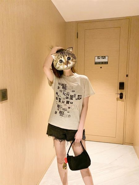 women's t-shirt women 2021 summer letter printed short sleeve cotton, White
women's t-shirt women 2021 summer letter printed short sleeve cotton, White