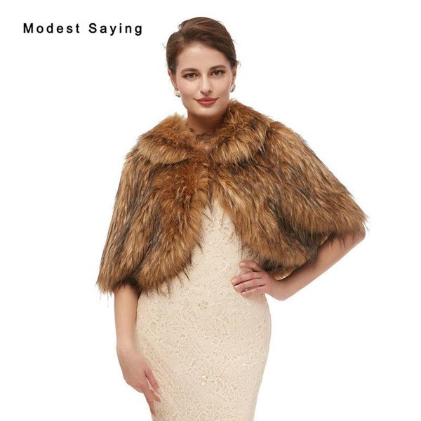 wraps & jackets modest brown evening party faux fur shawls 2021 women winter wedding prom lapel collar stoles warm shrugs accessories, White
wraps & jackets modest brown evening party faux fur shawls 2021 women winter wedding prom lapel collar stoles warm shrugs accessories, White