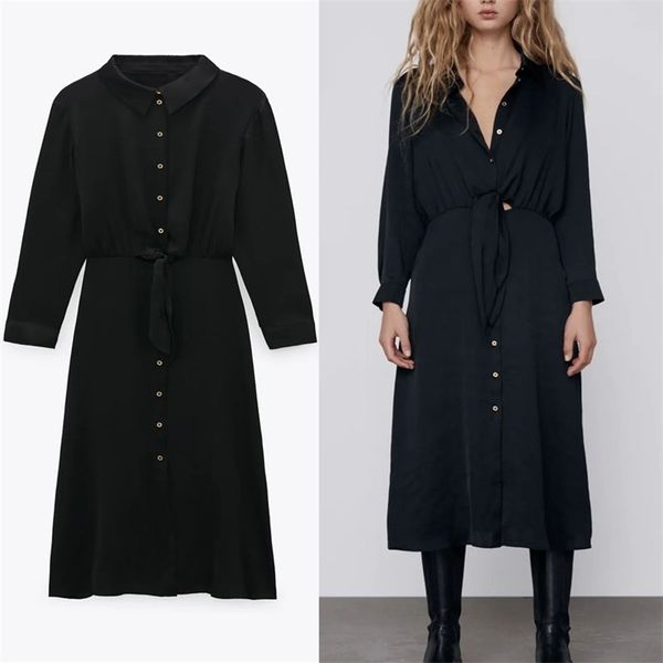 knotted satin midi black dress women elegant long sleeve office lady dresses woman fashion front button fitted vestido 210524, Black;gray
knotted satin midi black dress women elegant long sleeve office lady dresses woman fashion front button fitted vestido 210524, Black;gray