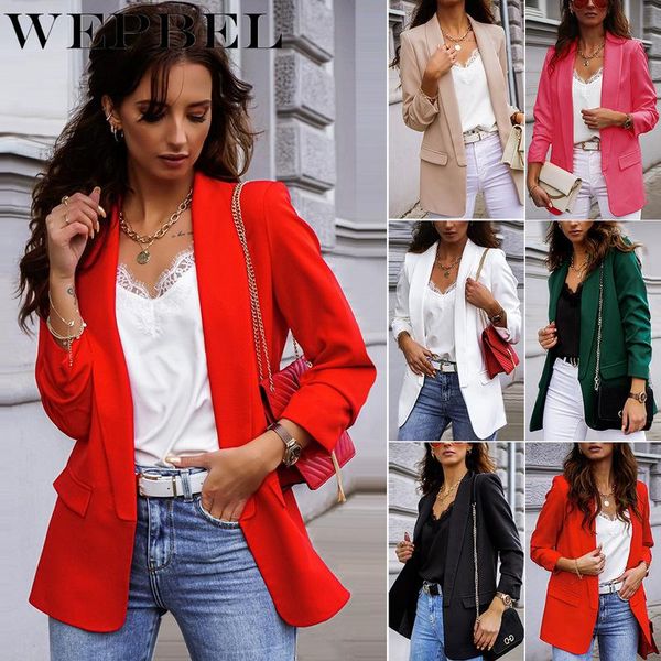 women's jackets wepbel women autumn winter blazer office lady lapel long sleeve coat suit slim cardigan solid color jacket casual, Black;brown
women's jackets wepbel women autumn winter blazer office lady lapel long sleeve coat suit slim cardigan solid color jacket casual, Black;brown