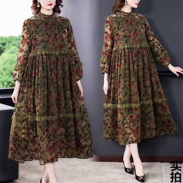 2021korean clothing 2021 autumn new velvet jacquard loose large size burnt flower long dress printed fashion spliced robe 4xl y358, Black;gray
2021korean clothing 2021 autumn new velvet jacquard loose large size burnt flower long dress printed fashion spliced robe 4xl y358, Black;gray