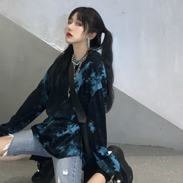 harajuku blue tie dyeing women men plus size t shirt long sleeve tee loose streetwear oversized t-shirts korean 210412, White
harajuku blue tie dyeing women men plus size t shirt long sleeve tee loose streetwear oversized t-shirts korean 210412, White